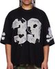 mastermind JAPAN mastermind JAPAN Black '39' Distressed Patch Half Sleeve T-shirt - 1