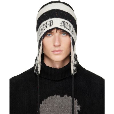 mastermind JAPAN mastermind JAPAN Black & White Cashmere Tweed Beanie