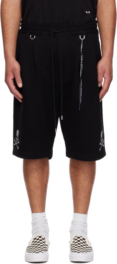 mastermind JAPAN mastermind JAPAN Black Glass Beads Shorts