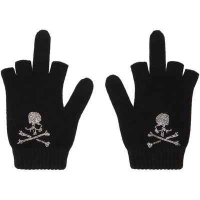 mastermind JAPAN mastermind JAPAN Black Open Fingered Gloves