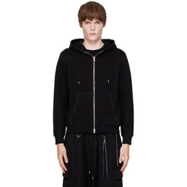 mastermind JAPAN mastermind JAPAN Black Stitched Zip Hoodie