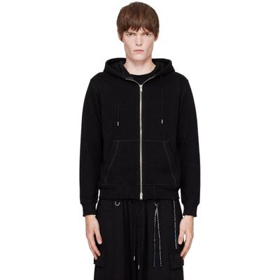 mastermind JAPAN mastermind JAPAN Black Stitched Zip Hoodie