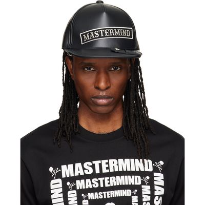MASTERMIND WORLD MASTERMIND WORLD Black Faux-Leather Cap