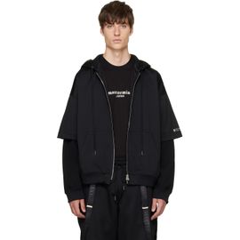 MASTERMIND WORLD MASTERMIND WORLD Black Layered Zip-Up Hoodie