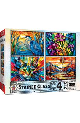MASTERPIECES MASTERPIECES Stained Glass 500pc Puzzles 4 Pack