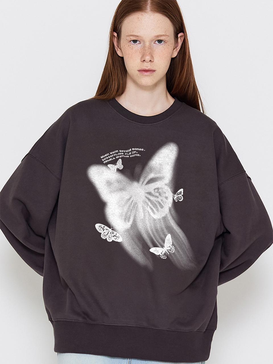 MATCHGLOBE BUTTERFLY SWEATSHIRT (DARK GREY)