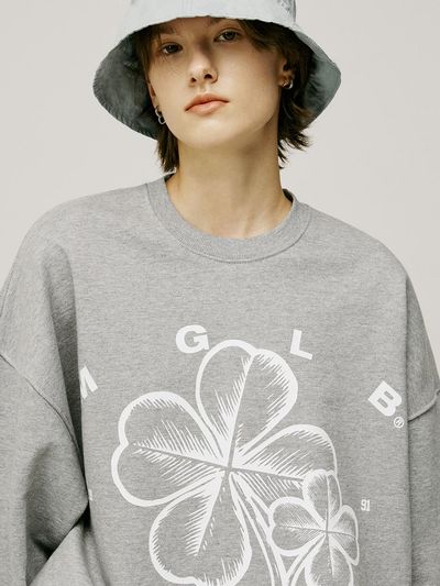 MATCHGLOBE CLOVER SIGNATURE SWEATSHIRT (MELANGE GREY)
