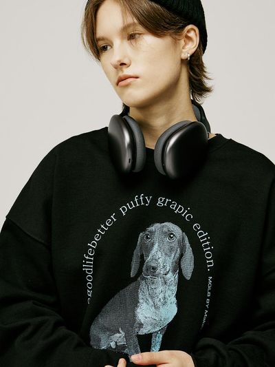 MATCHGLOBE DOG CIRCLE SWEATSHIRT (BLACK)
