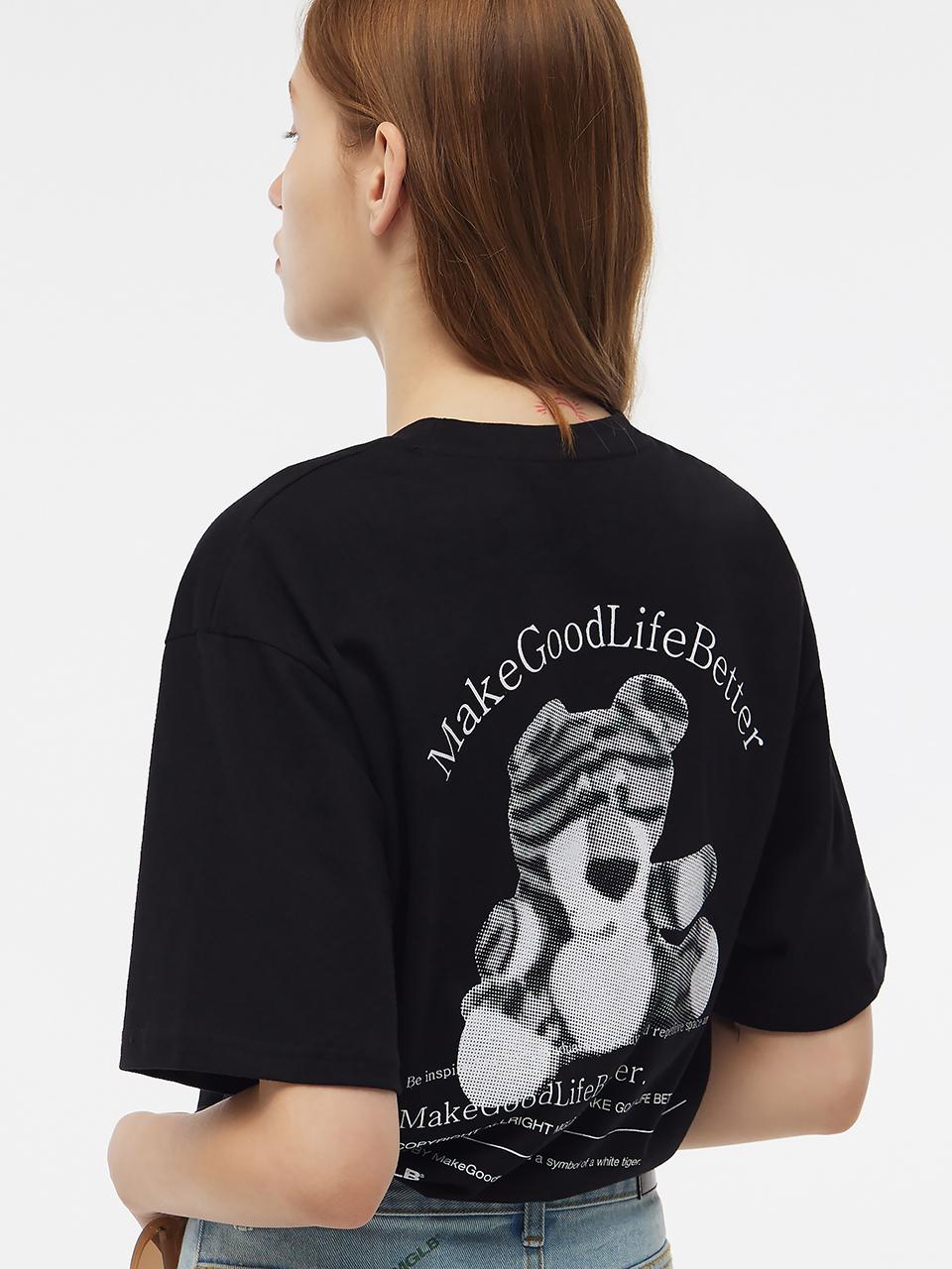 MATCHGLOBE FRONTBACK PRINTED T-SHIRT (BLACK)