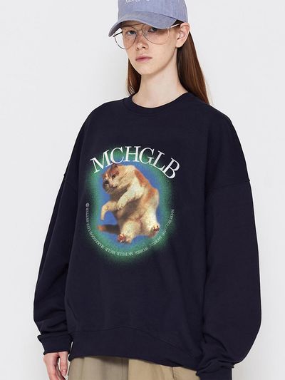 MATCHGLOBE JUMP KITTEN SWEATSHIRT (NAVY)