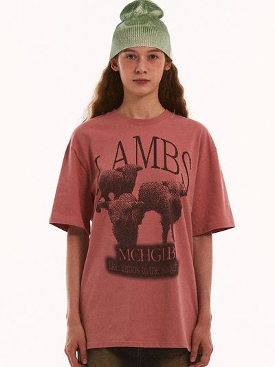 MATCHGLOBE Lambs Over-fit Tee - Pink