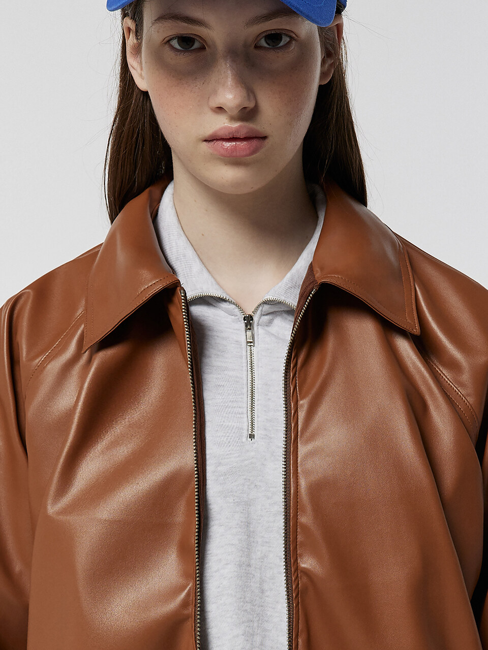 MATCHGLOBE Leather Jumper (Brown)