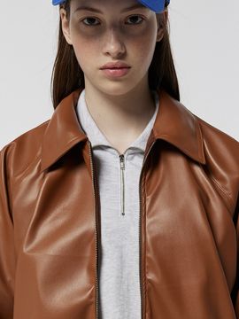 MATCHGLOBE Leather Jumper (Brown)