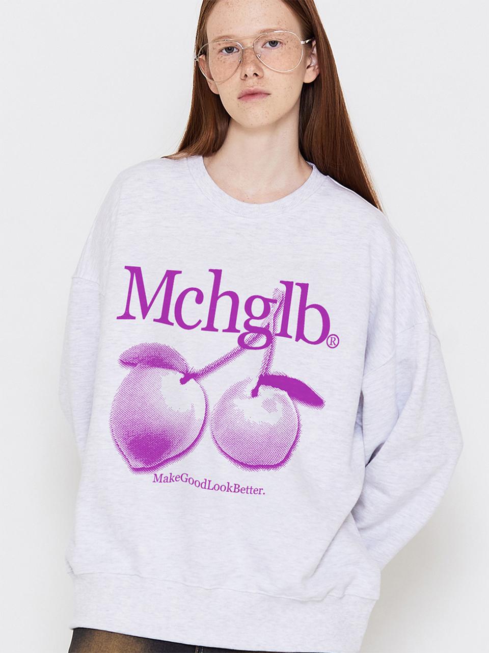 MATCHGLOBE MONO COLOR FRUIT SWEATSHIRT (LIGHT MELANGE)