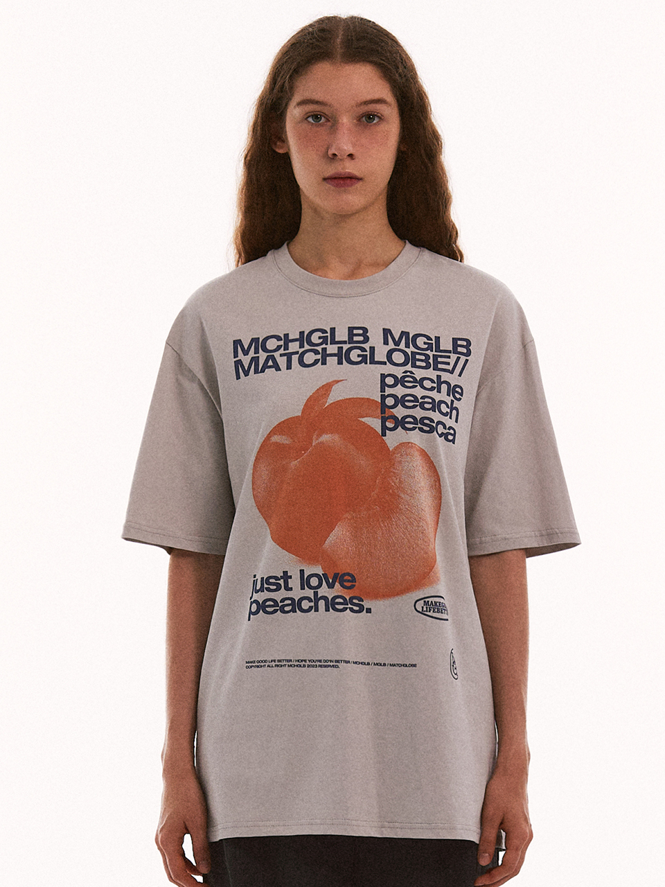 MATCHGLOBE Peaches Over-fit Tee - Beige