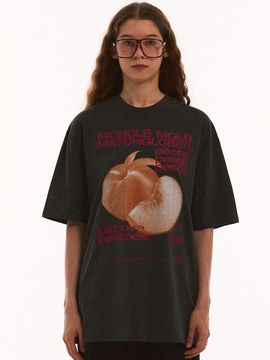 MATCHGLOBE Peaches Over-fit Tee - Dark Grey