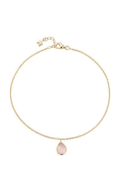 Mateo Mateo 14K Yellow Gold Topaz Anklet Pink OS