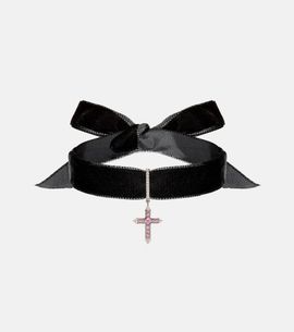 Mateo Mateo 14kt gold (585/1000) choker with sapphires and diamonds