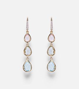 Mateo Mateo 14kt gold (585/1000) drop earrings with gemstones