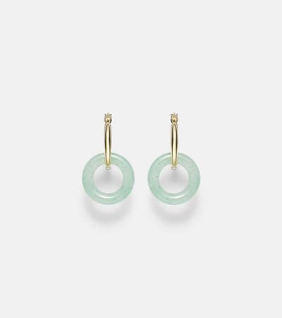 Mateo Mateo 14kt gold (585/1000) earrings with jade