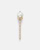 Mateo Mateo 14kt gold brooch with diamonds and pearls - 1