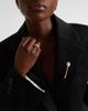 Mateo Mateo 14kt gold brooch with diamonds and pearls - 3