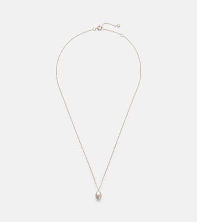 Mateo Mateo 14kt gold pendant necklace with pearl and diamond