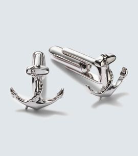 Mateo Mateo Anchor rhodium-plated sterling silver cufflinks