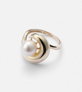Mateo Mateo Pearl Curl 14kt gold ring with freshwater pearl