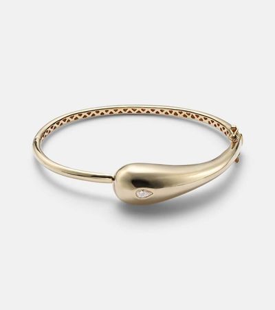 Mateo Mateo Water Droplet 14kt gold bangle with diamond