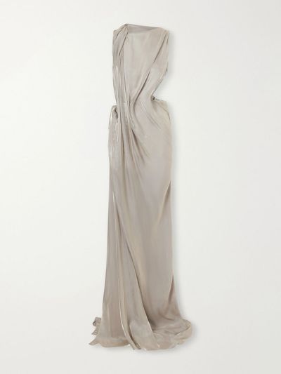 MATICEVSKI Glow Up draped metallic-satin gown