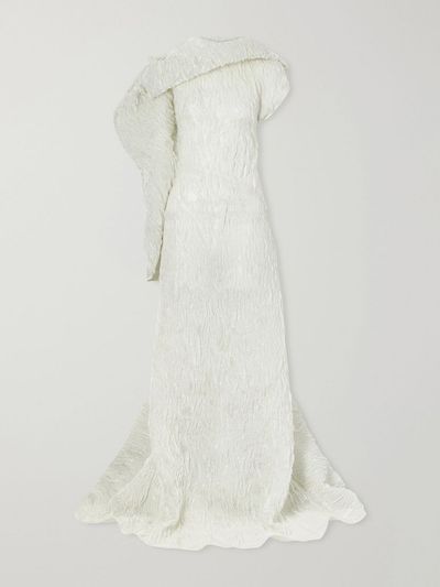 MATICEVSKI Radiance asymmetric draped chiffon-jacquard gown