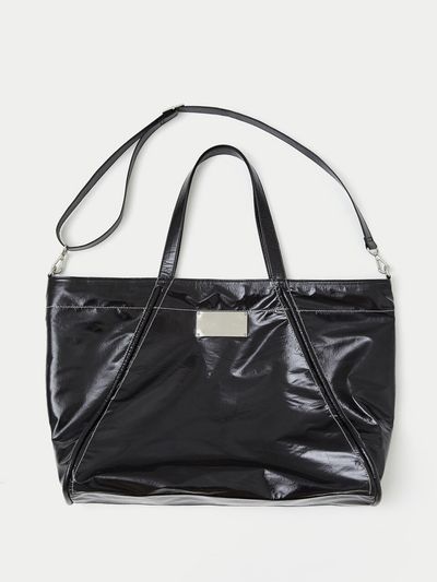 Matin Kim BIG COATING TOTE BAG IN BLACK
