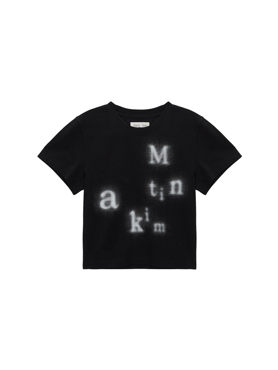 Matin Kim Blurred Logo Crop Top - Black