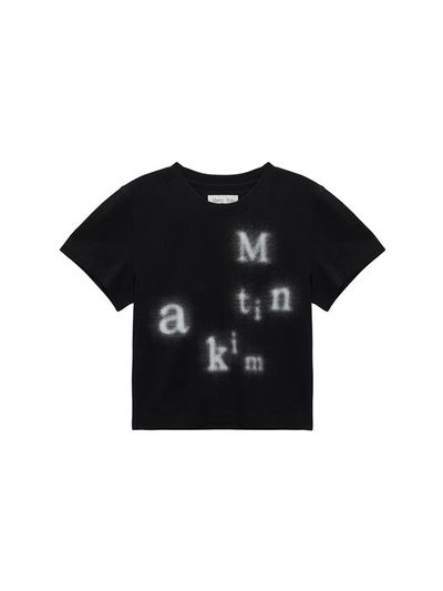 Matin Kim Blurred Logo Crop Top - Black