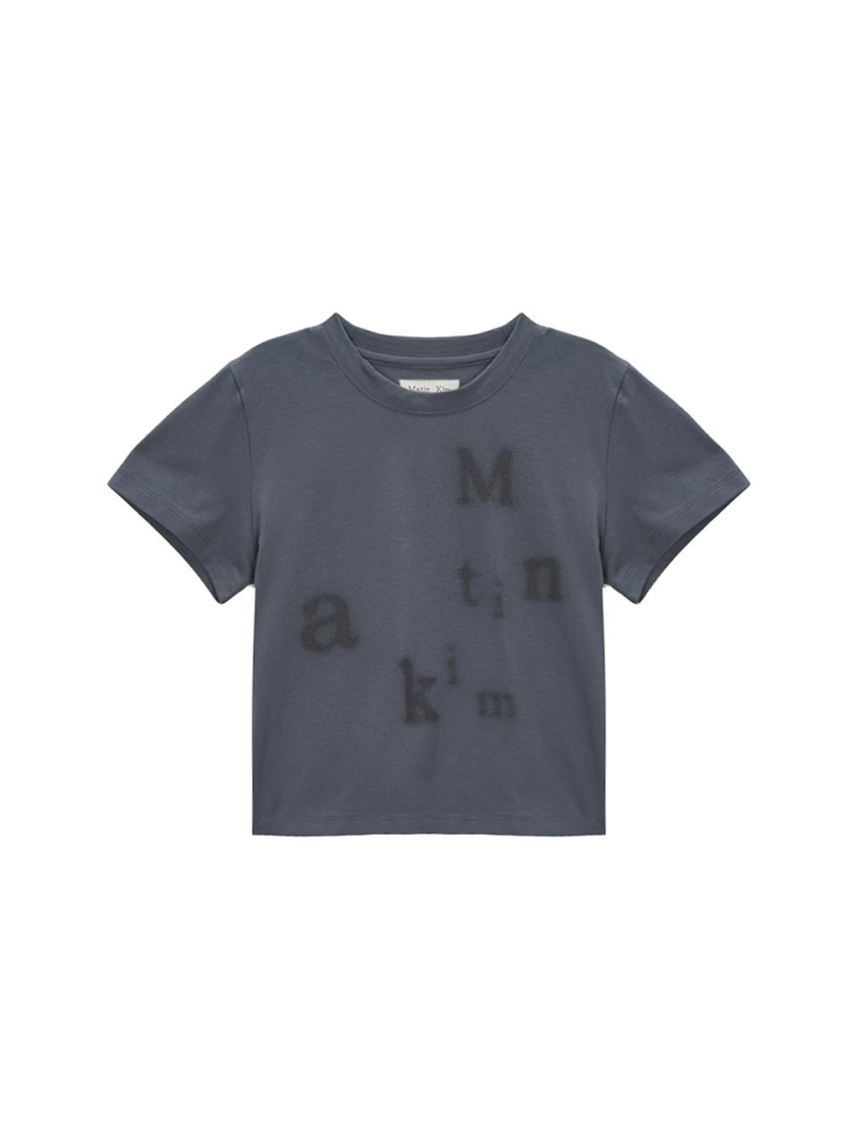 Matin Kim Blurred Logo Crop Top - Charcoal
