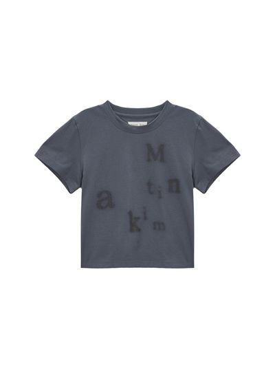 Matin Kim Blurred Logo Crop Top - Charcoal