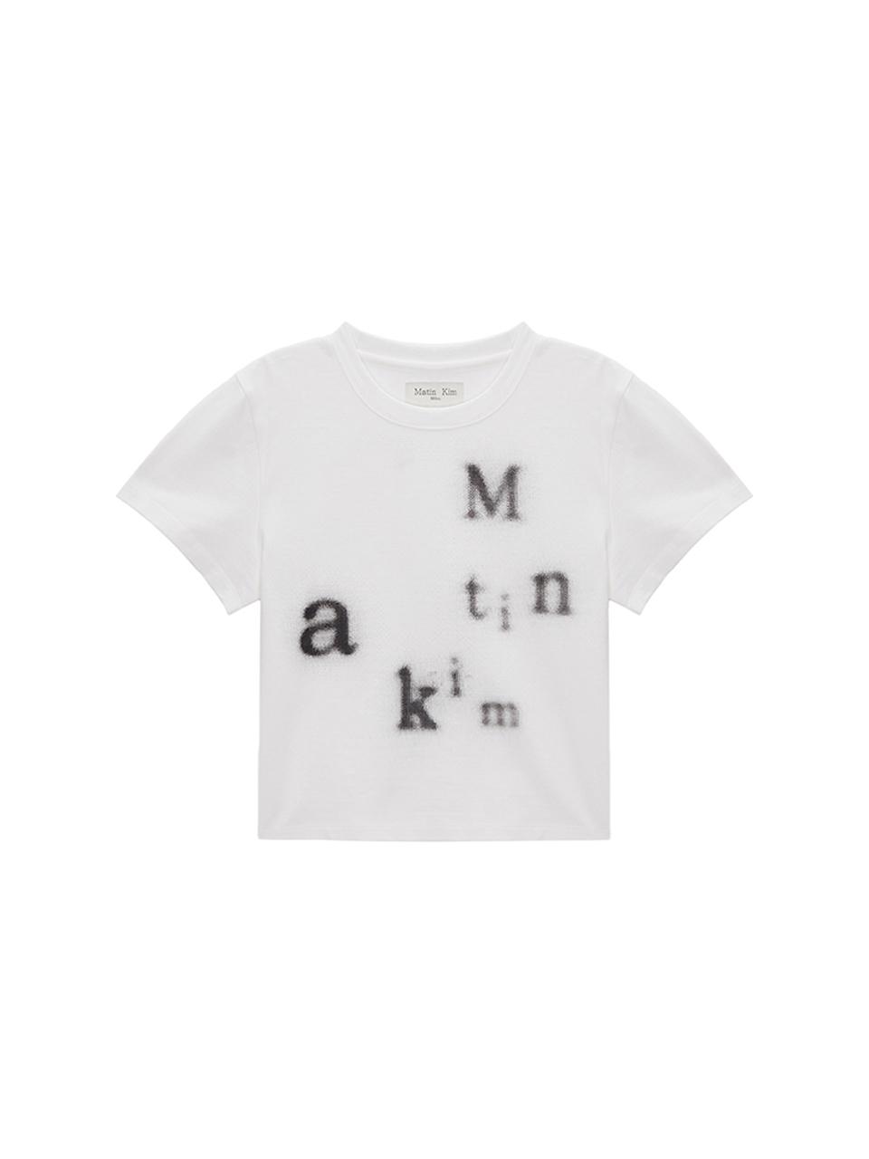 Matin Kim Blurred Logo Crop Top - White