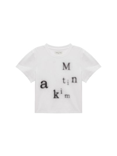 Matin Kim Blurred Logo Crop Top - White