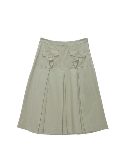 Matin Kim Bottom Pleated Cargo Skirt_Khaki