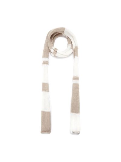 Matin Kim Color Block Knit Scarf_Beige