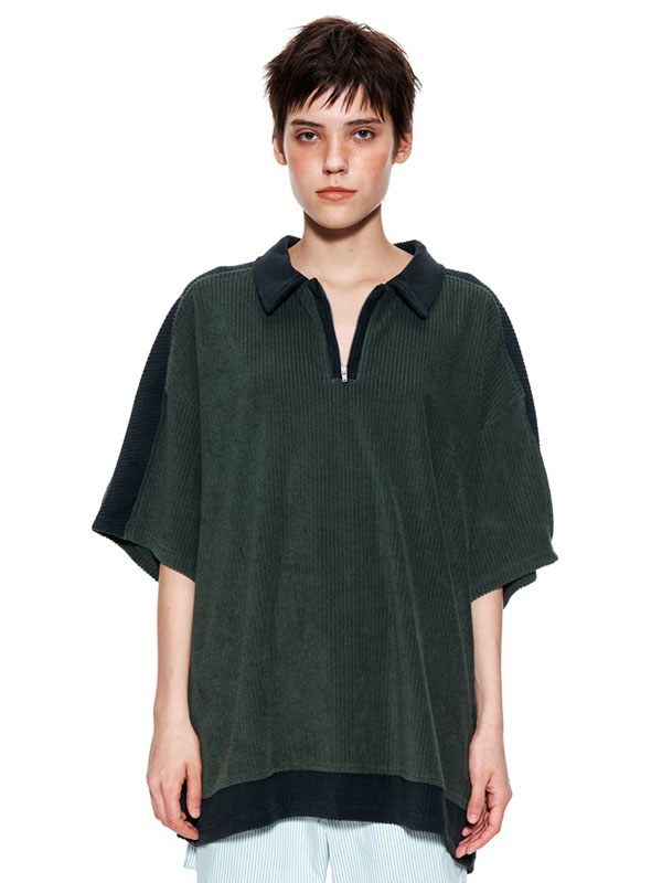 Matin Kim Color Block Pique Top _ Green