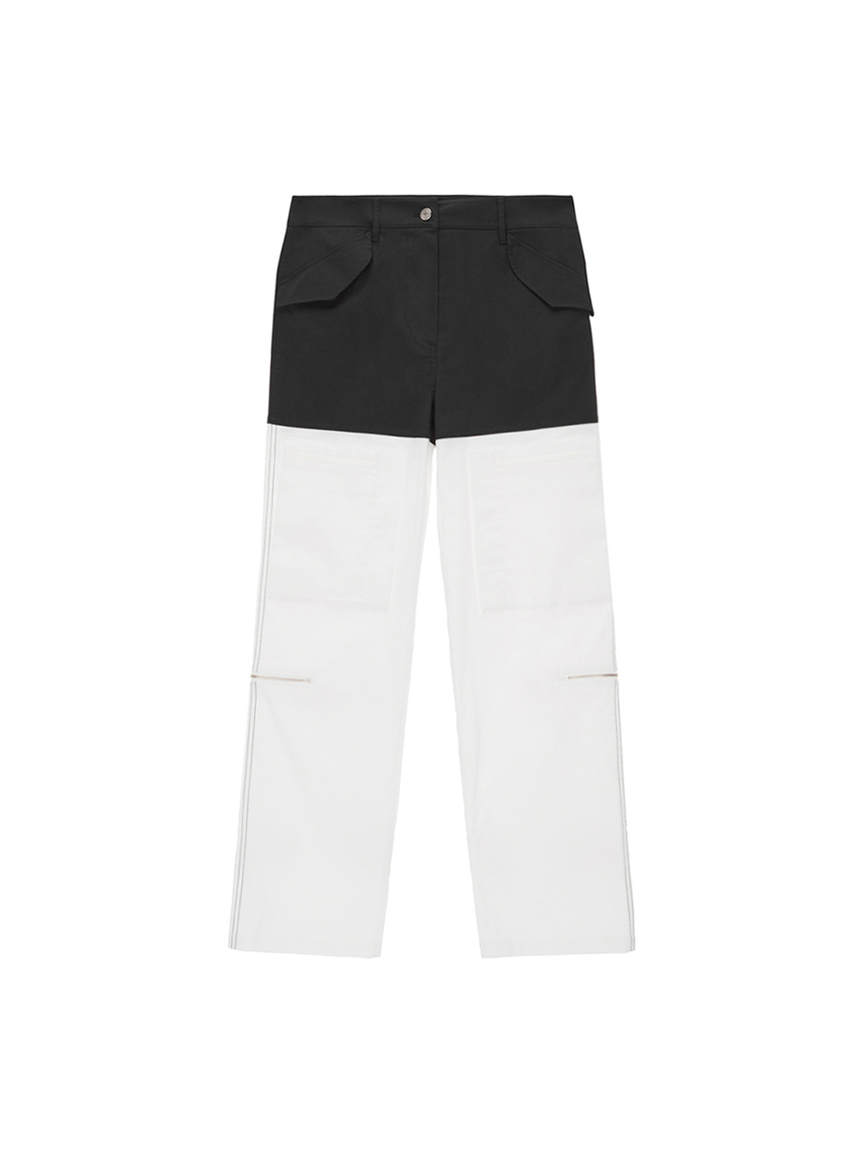 Matin Kim Color Block Velcro Cargo Pants_Black