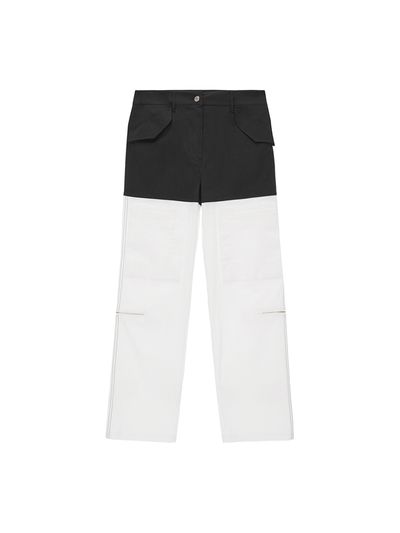 Matin Kim Color Block Velcro Cargo Pants_Black