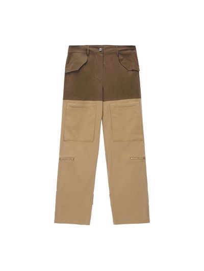 Matin Kim Color Block Velcro Cargo Pants_Brown