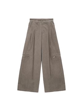 Matin Kim Corduroy Tuck Wide Leg Pants [Beige]