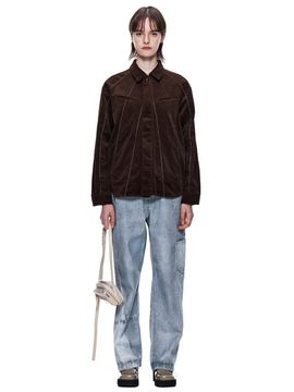 Matin Kim Denim Block Printed Pants_Sky
