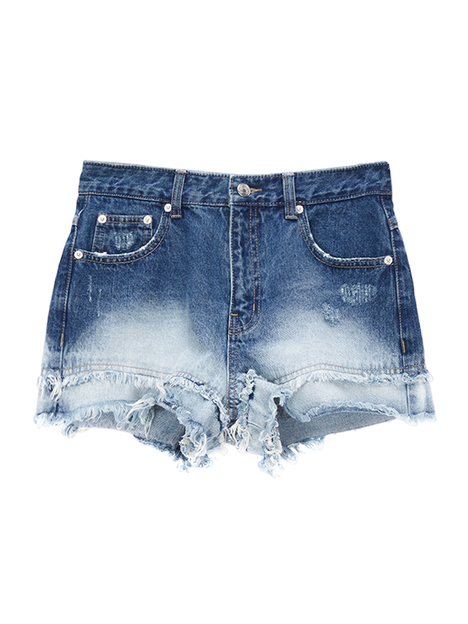 Matin Kim Double Cutted Denim Shorts_Blue