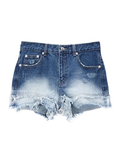 Matin Kim Double Cutted Denim Shorts_Blue
