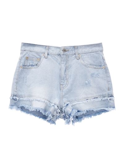 Matin Kim Double Cutted Denim Shorts_Sky